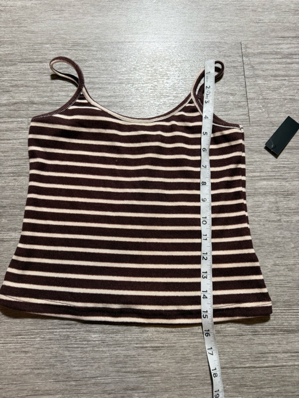 Lioness Brown and Cream Striped Ribbed Camisole - Picture 2 of 6
